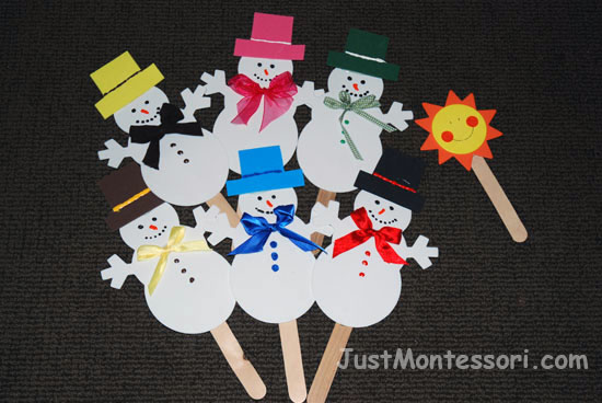 Six Little Snowmen Props