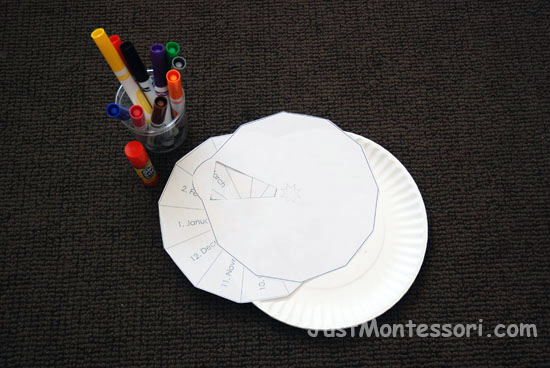 Year Wheel using paper plates