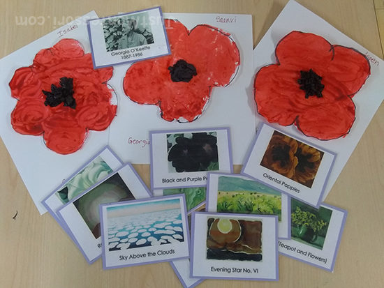 Georgia O'Keefe Card Set and Poppy Flower Samples