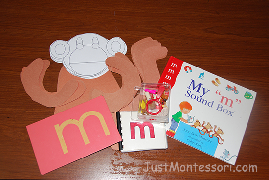 Letter sound m lesson with monkeys for art.