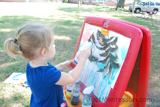 Spray Painting Leaf Shapes