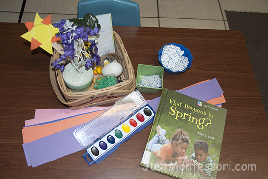 Spring Poem Basket and Flower Headband Art