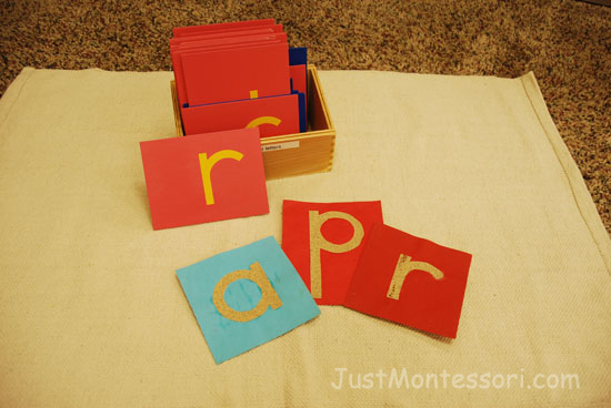 Home Made Sandpaper Letters (A set can be made using cardstock and sandpaper)