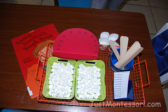 Tooth Art - (marshmallow teeth and toothbrush)