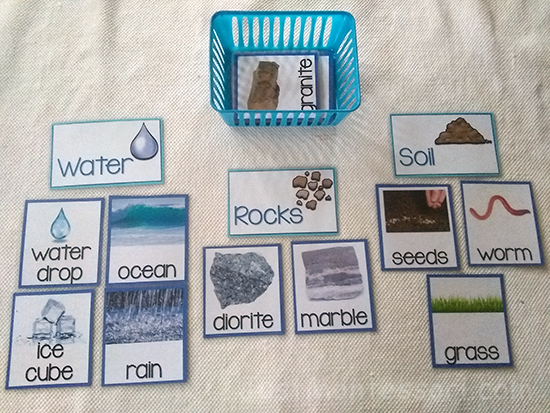Earth's Materials Sorting Cards 